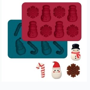 Abella Festive Silicone Candy Molds - Red and Teal